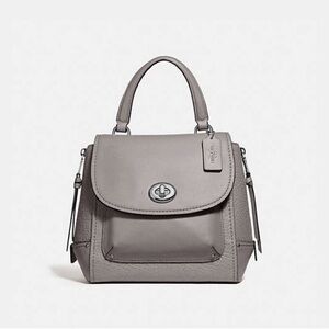 Coach Faye Heather Grey Leather Backpack